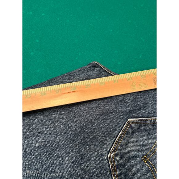 Levi's 505 Jeans Dark Wash Mens 32x32 Classic Fit Straight Cut - Picture 4 of 8